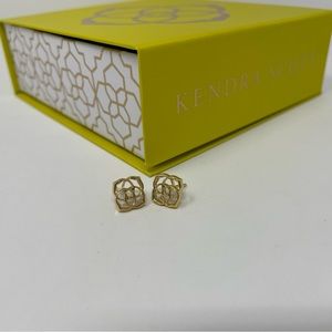 Kendra Scott 18k Gold Vermeil Dira Stud Earrings with Dust Bag and Box